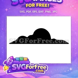 Free abstract black silhouette SVG, featuring an undulating organic shape resembling a cloud or mountain range, versatile for various designs.