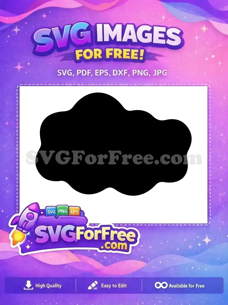 A free abstract black blob SVG design, featuring smooth, organic curves, ideal for creative projects and modern aesthetics.