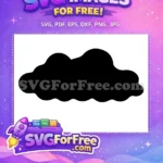 Free Black Silhouette Cloud Free Puffy Wavy Design Weather Free SVG - Instant Download