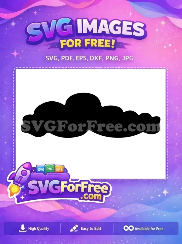 A versatile free cloud shape vector, ideal for various design projects. Download this abstract free SVG for creative applications!