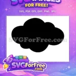 Free Black Silhouette Cloud Free Puffy Cumulus Shape Weather Free SVG 1 - Instant Download