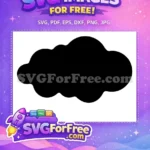Free Puffy Black Cloud Free Simple Silhouette Shape Weather Free SVG 2 - Instant Download