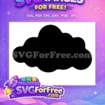 Free Black Silhouette Cloud Free Puffy Cumulus Graphic Weather Free SVG - Instant Download