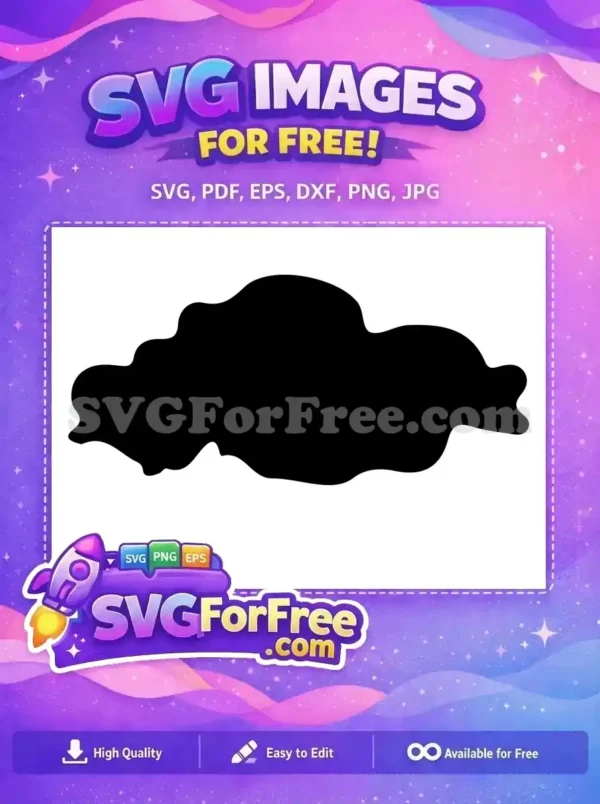 A free abstract black blob SVG design with organic, wavy edges, ideal for modern digital projects. Get this free shape now!