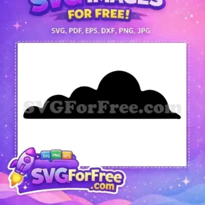 A free, simple, black, wavy cloud silhouette SVG, ideal for diverse design projects. Download this free vector easily.