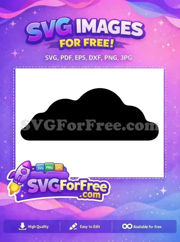 A free black abstract blob SVG design with smooth, organic wavy edges, perfect for modern digital projects. Free to download!