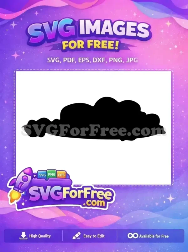 A free abstract black wavy shape, resembling a cloud or organic border. This versatile design offers endless creative possibilities.
