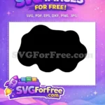 Free Puffy Cloud Shape Free Black Silhouette Number 1 Free SVG - Instant Download