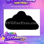Free Fluffy Black Cloud Free Simple Weather Shape Weather Forecast Design Free SVG - Instant Download