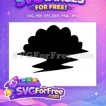 Free Black Silhouette Cloud Free Simple Design Number One Free SVG - Instant Download