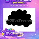 Free Number One Character Free Black Cloud Silhouette Digital Free SVG - Instant Download