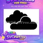 Free Black Silhouette Clouds Free Cumulus Shape Weather Graphic Free SVG - Instant Download