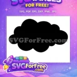 Free Black Silhouette Cloud Free Simple Weather Shape Weather Forecast Design Free SVG - Instant Download