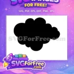 Free Black Silhouette Cloud Free Puffy Cumulus Shape Cartoon Weather Free SVG - Instant Download