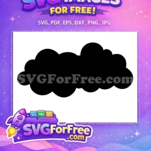 A simple, bold black cloud shape, a free SVG design perfect for various digital and craft projects. Download this free graphic!