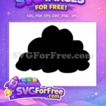 Free Black Silhouette Cloud Free Vector Graphic Number 1 Free SVG - Instant Download