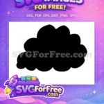 Free Black Silhouette Free Number One Cloud Design Free SVG - Instant Download