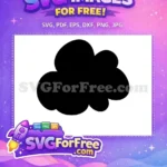 Free Black Puffy Cloud Free Weather Silhouette Graphic Design Free SVG - Instant Download