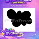Free Black Silhouette Cloud Free Fluffy Cartoon Nimbus Free SVG - Instant Download