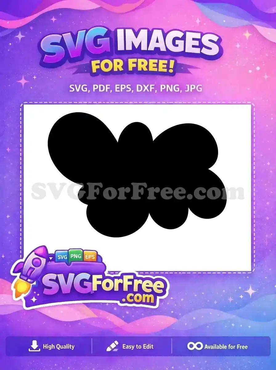 A free, organic black blob shape SVG with smooth, rounded edges, perfect for creative projects. Download this free design now!