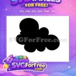 Free Black Silhouette Puffy Free Cartoon Cloud Shape Japanese Anime Free SVG - Instant Download