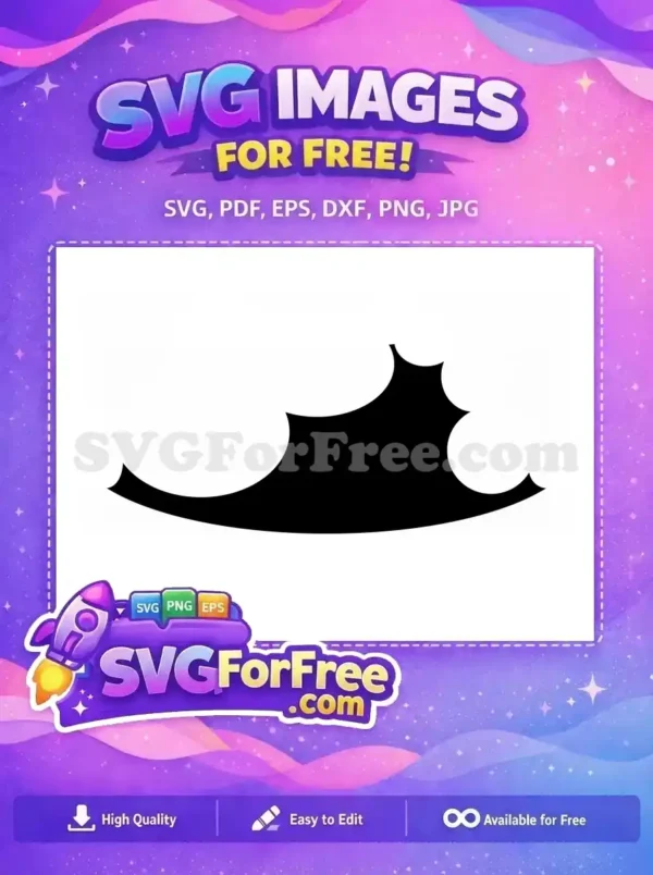 A free abstract SVG design featuring white overlapping cloud-like shapes forming an arc against a black background. Simple, free, and stylish.