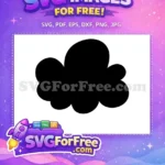 Free Black Silhouette Cloud Free Puffy Weather Graphic Art Free SVG - Instant Download