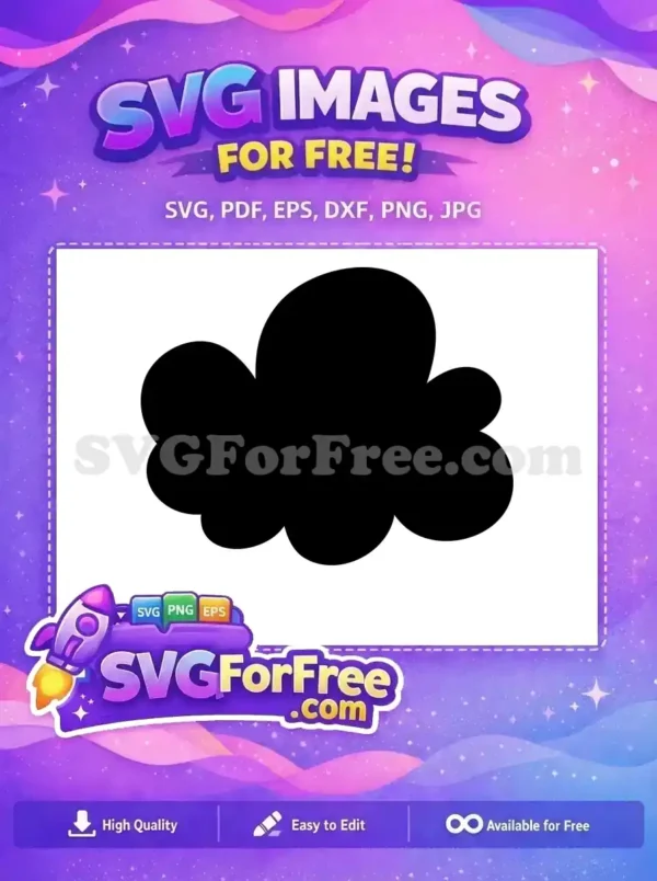 A versatile free cloud design, this simple black silhouette is perfect for crafting, web, or print projects. Download your free SVG today!