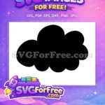 Free Black Silhouette Cloud Free Puffy Weather Graphic Design Free SVG 3 - Instant Download