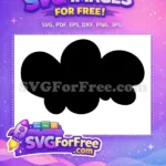 Free Black Silhouette Cloud Free Puffy Weather Graphic Nimbus Free SVG - Instant Download