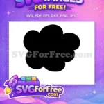Free Puffy Cloud Silhouette Free Black Weather Graphic Free SVG - Instant Download