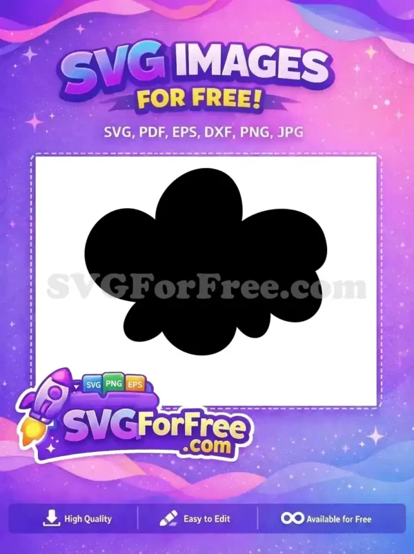 Discover this free black abstract cloud or speech bubble SVG design, perfect for creative projects and digital art. A versatile free design.