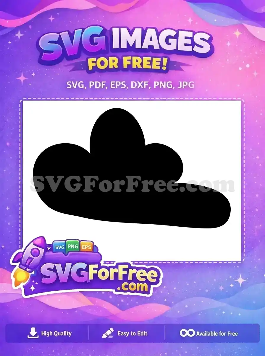 A free, simple black cloud or speech bubble SVG, ideal for diverse digital and print projects. Get this free design now!