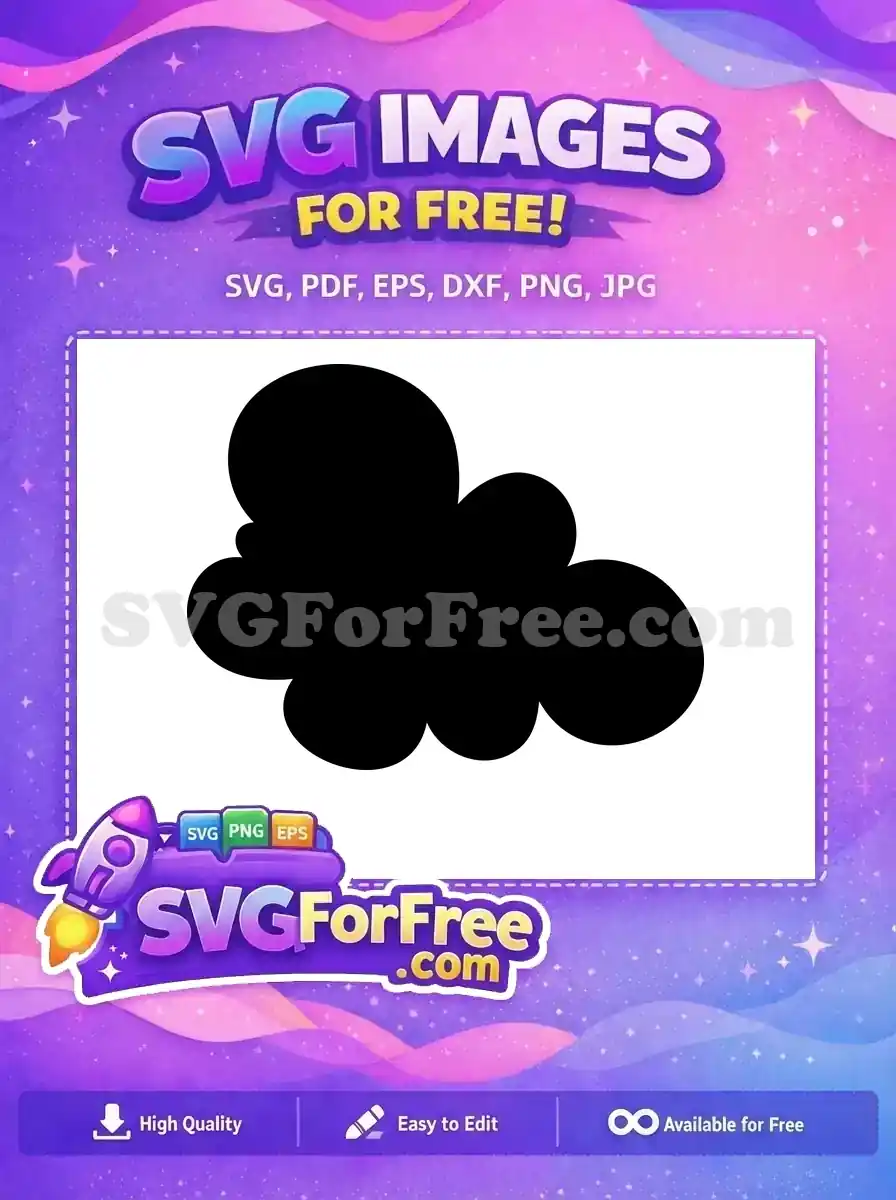 A free design featuring a bold, versatile black organic blob shape, ideal for creative projects. Download this free vector now!