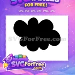 Free Puffy Cartoon Cloud Free Black Silhouette Weather Graphic Free SVG - Instant Download