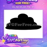 Free Puffy Black Silhouette Free Fluffy Cartoon Cloud Design Free SVG - Instant Download