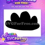 Free Puffy Black Cloud Free Simple Silhouette Weather Graphic Free SVG - Instant Download