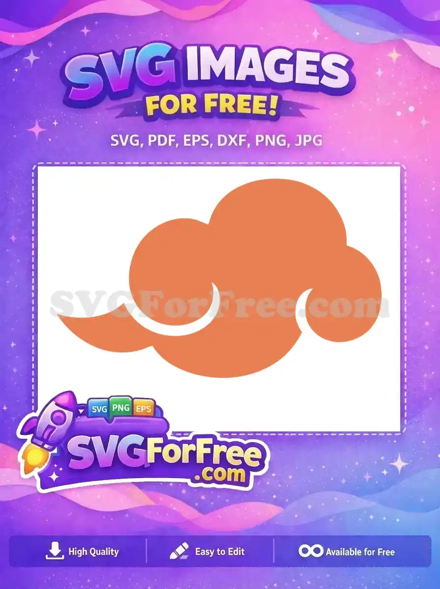 Discover this free minimalist orange cloud SVG, ideal for web icons or creative projects. A versatile, free design asset.
