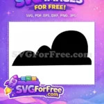 Free Number One Character Free Black Silhouette Style Cloud Design Free SVG - Instant Download