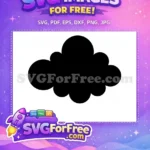 Free Number 1 Black Silhouette Free Cloud Design The Umbrella Academy Free SVG - Instant Download