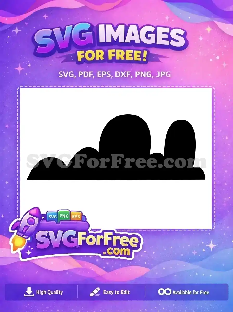 Free abstract cloud shape SVG silhouette, a whimsical design element for creative projects. Enjoy this free download!