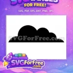 Free Black Cloud Silhouette Free Simple Vector Design Black Cloud Free SVG - Instant Download