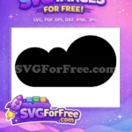 Free Puffy Black Silhouette Free Simple Cumulus Design Weather Graphic Free SVG - Instant Download