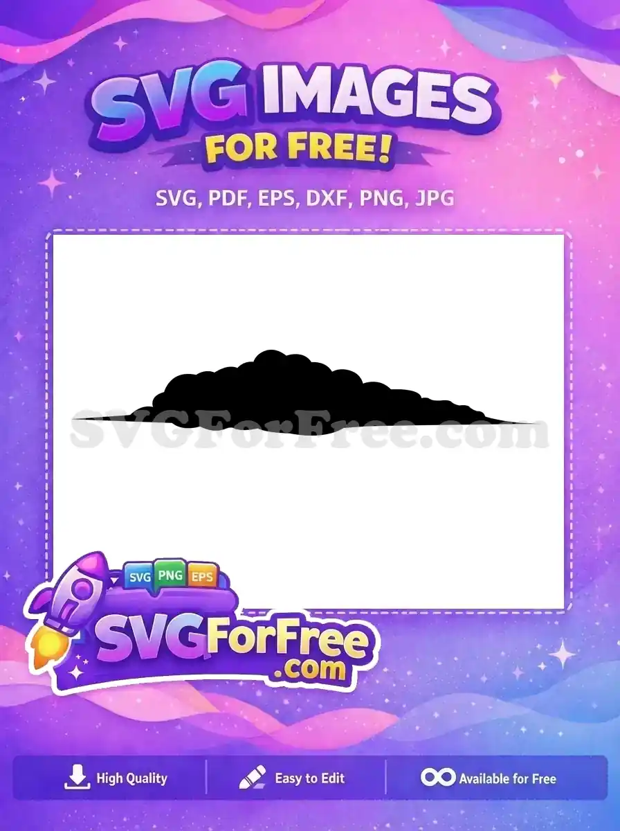 A free black silhouette vector of a stylized cloud formation or rolling hills, ideal for diverse design projects. Download now!