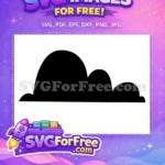 Free Black Cloud Silhouette Free Fluffy Bumps Cartoon Free SVG - Instant Download