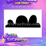 Free Number 1 Dad Free Black Silhouette on Cloud Fathers Day Free SVG - Instant Download