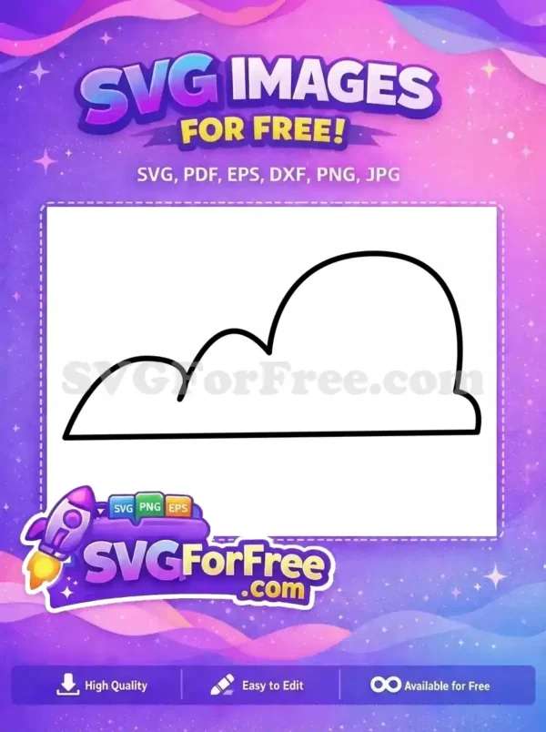 A free organic white silhouette resembling a cloud or rolling hills on a black background, perfect for diverse design needs. Download this free abstract asset now!