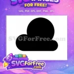 Free Black Silhouette Free Cloud Shape Weather Design Free SVG - Instant Download