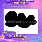 Free Puffy Black Cloud Free Simple Silhouette Design Weather Sky Clipart Free SVG - Instant Download
