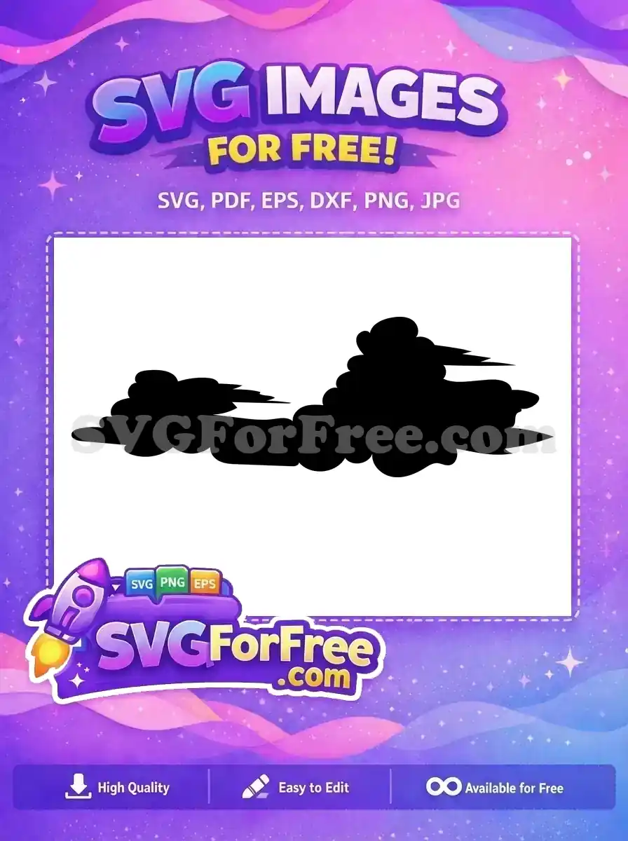 Discover this free, unique monster or smoke cloud SVG, featuring a dynamic silhouette with sharp edges, enhancing any digital project.